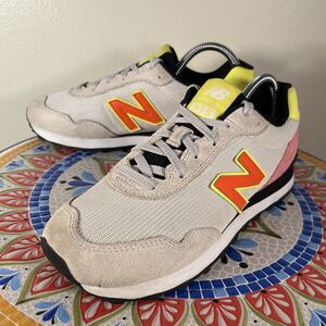 New Balance 515 Women's Size 8.5 Grey/Orange/Black Sneakers Shoes Retro-Style